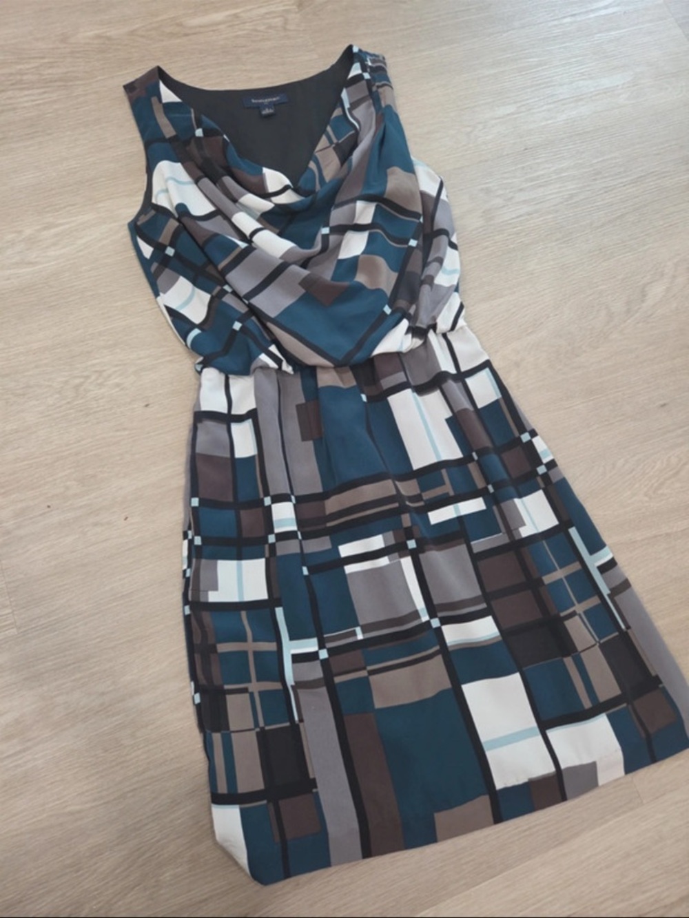 Banana Republic Sleeveless Dress Size 0 Teal Cowl Neck